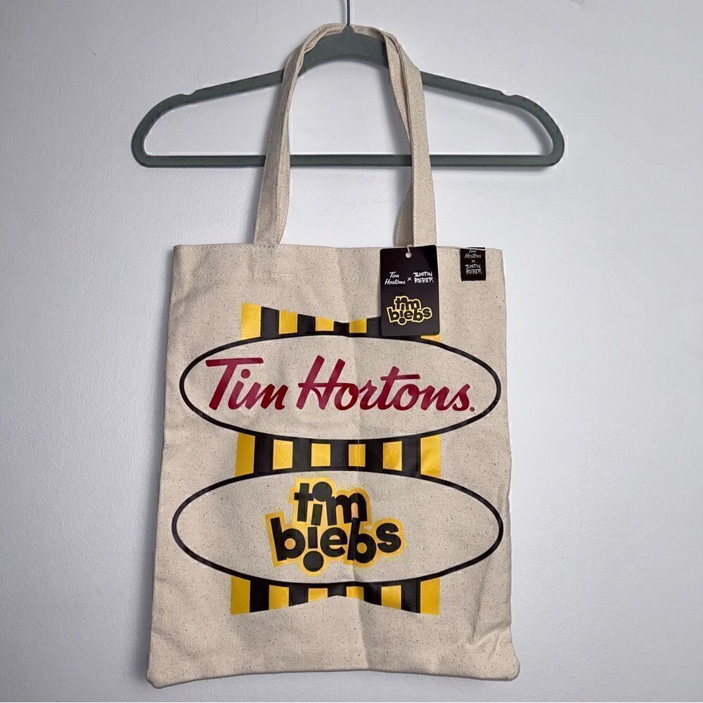 Tim Horton’s x Justin Bieber Biebs Canvas Reusable Shopping Tote Bag